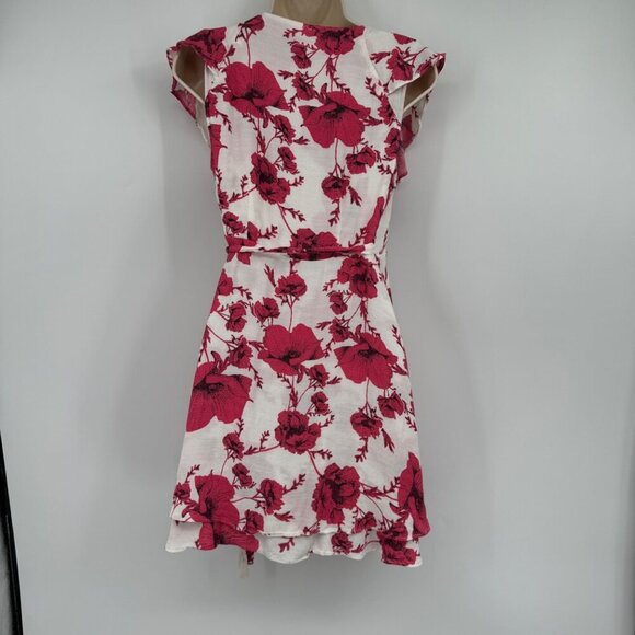 Free People dress XS French Quarter Floral True Wrap Mini Ruffle Boho Bohemian - Picture 8 of 13